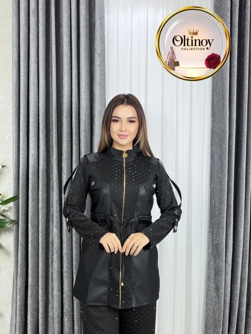 Charm ko'rinishli dvoyka — qora — Oltinoy Collection optom